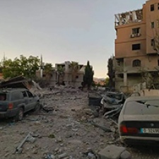 Rubble in Lebanon. 